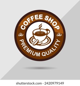 Coffee shop logo design template. Retro coffee emblem. Vector art.
