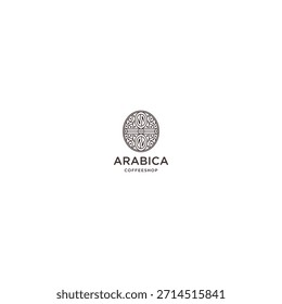 Coffee shop logo design template flat vector