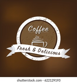 Coffee shop logo design template. Retro coffee emblem. Vector art.