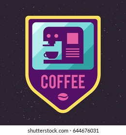Coffee shop logo design template. Retro coffee emblem. Vector art.
