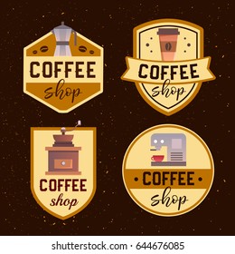 Coffee shop logo design template. Retro coffee emblem. Vector art.