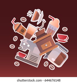 Coffee shop logo design template. Retro coffee emblem. Vector art.