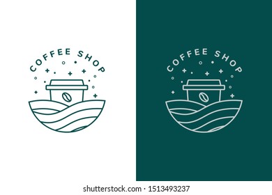 coffee shop logo design vector icon sign symbol  coffee with cup mug logo design vintage