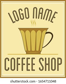 coffee shop logo design vector for cafe, restaurant and coffee shop, brown color 