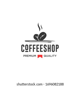 Coffee shop logo design vector illustration