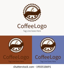Coffee shop logo design vector illustration template vintage logo