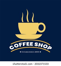Coffee shop logo design. Vector Illustration.