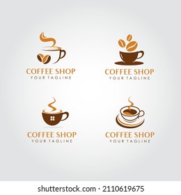  Coffee shop logo design vector. Suitable for your business logo