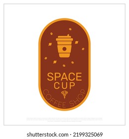 Coffee shop logo design, Coffee shop vector, Round logo, creative logo design, cup, planets, space coffee shop logo, template, coffee beans, brand, identity, business, beautiful, typography design