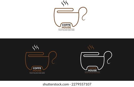 coffee shop logo design vector template 