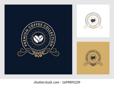 coffee shop logo design in vintage style