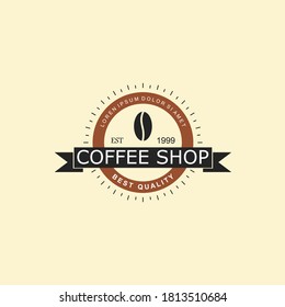 coffee shop logo design in vintage style