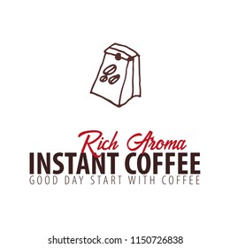 Coffee shop logo or emblem with doodle element. Perfect for your business design