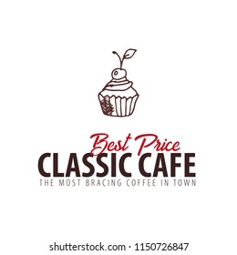 Coffee shop logo or emblem with doodle element. Perfect for your business design