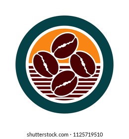 Coffee shop logo emblem icon template. Cappuccino drink vector illustration
