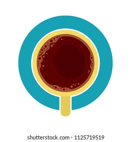 Coffee shop logo emblem icon template. Cappuccino drink vector illustration