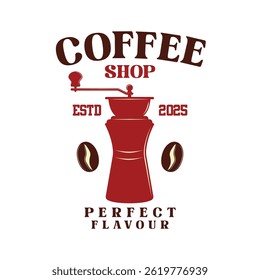 Coffee shop logo emblem vector design