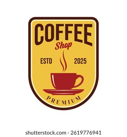 Coffee shop logo emblem vector design
