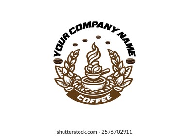 Coffee shop logo full vector file with white background