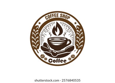 Coffee shop logo full vector file with white background