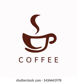 Coffee shop logo. Hot and sweet drinks symbols and emblems