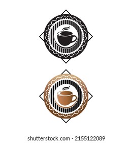  coffee shop logo hot coffee logo vector
