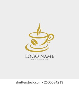 Coffee shop logo, coffee icon, coffee shop, cup, grain, bean fully editable vector logo template