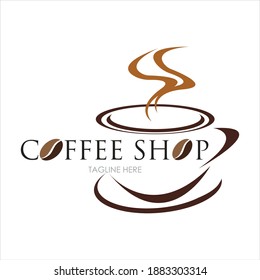 Coffee Shop Logo Icon Template Design Vector Illustration