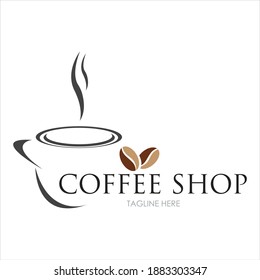 Coffee Shop Logo Icon Template Design Vector Illustration