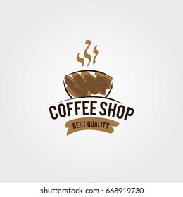 Coffee Shop Logo Icon Template Design Vector Illustration
