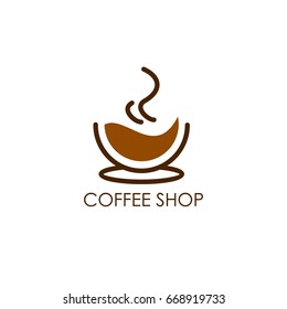Coffee Shop Logo Icon Template Design Vector Illustration
