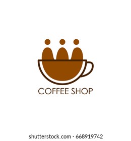 Coffee Shop Logo Icon Template Design Vector Illustration
