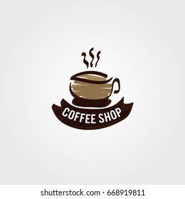 Coffee Shop Logo Icon Template Design Vector Illustration
