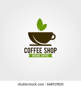 Coffee Shop Logo Icon Template Design Vector Illustration

