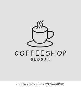 diseño simple ilustración minimalista del logotipo de la cafetería icono del vector plantilla