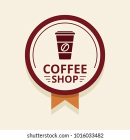 Coffee shop logo illustration.