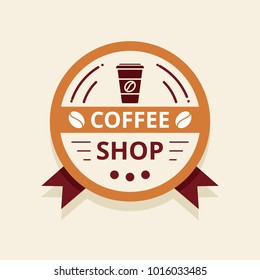 Coffee shop logo illustration.