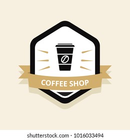 Coffee shop logo illustration.