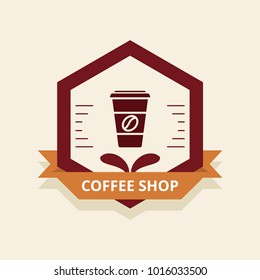 Coffee shop logo illustration.
