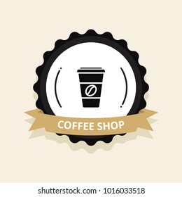 Coffee shop logo illustration.