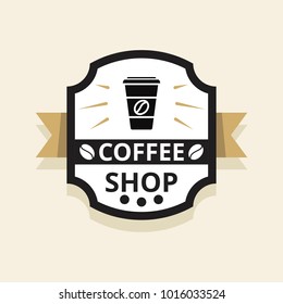 Coffee shop logo illustration.