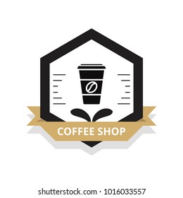 Coffee shop logo illustration.