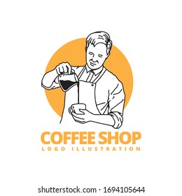 coffee shop logo illustration