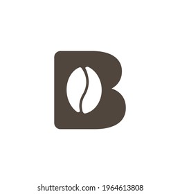 Coffee Shop Logo. Letter B with Negative Space Coffee Icon Inside. Vector Design Template