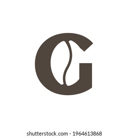 Coffee Shop Logo. Letter G with Negative Space Coffee Icon Inside. Vector Design Template
