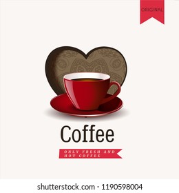 Coffee shop logo and menu design vector brochure template.