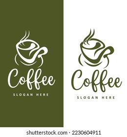 coffee shop logo new design template, modern coffee logo design, hot coffee logo