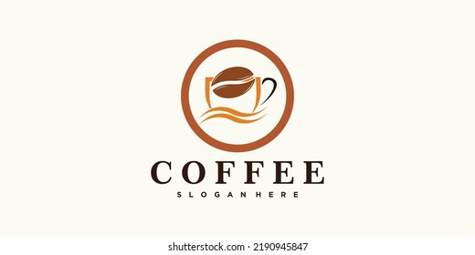 coffee shop logo premium quality whit creative concept