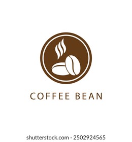 Coffee shop logo. retro badge coffee bean and leaf branch with mountain natural icon line stamp logo vector design in vintage hipster modern style, premium coffee shop bar brand symbol icon