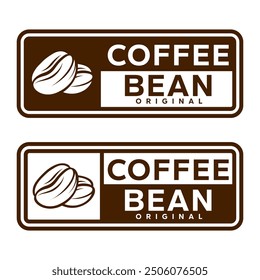 Logo de la cafetería. Insignia retro grano de café y rama de hoja con el logotipo de la línea del icono natural de la montaña diseño de Vector en estilo moderno hipster vintage, icono de la marca de la barra de café premium.